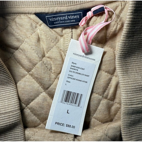 Vineyard Vines Women’s Dreamcloth Quilted Shorts Officer Khaki Heather Size L - Picture 2 of 8